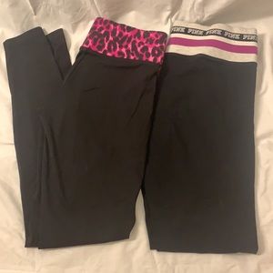 2 pairs of PINK/VS leggings